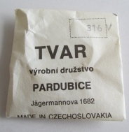 316 - TVAR PARDUBICE - SKLO NA HODINKY PRIM - 316V - NOVÉ NEPOUŽITÉ